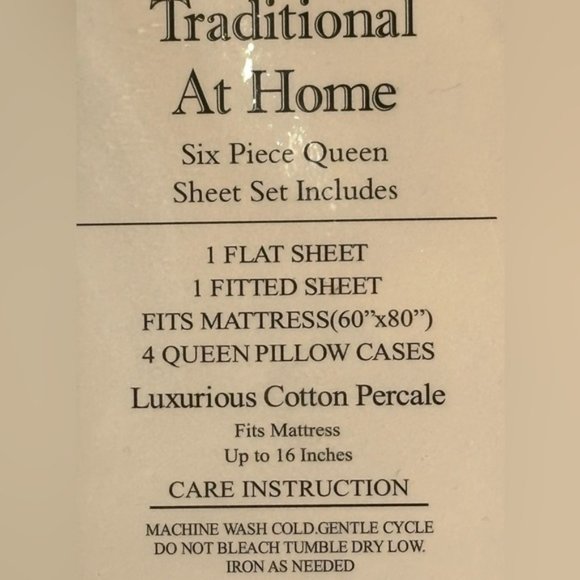 Traditionall at Home 6pc Queen Sheet Set Blue Abstract Squares - Picture 7 of 7